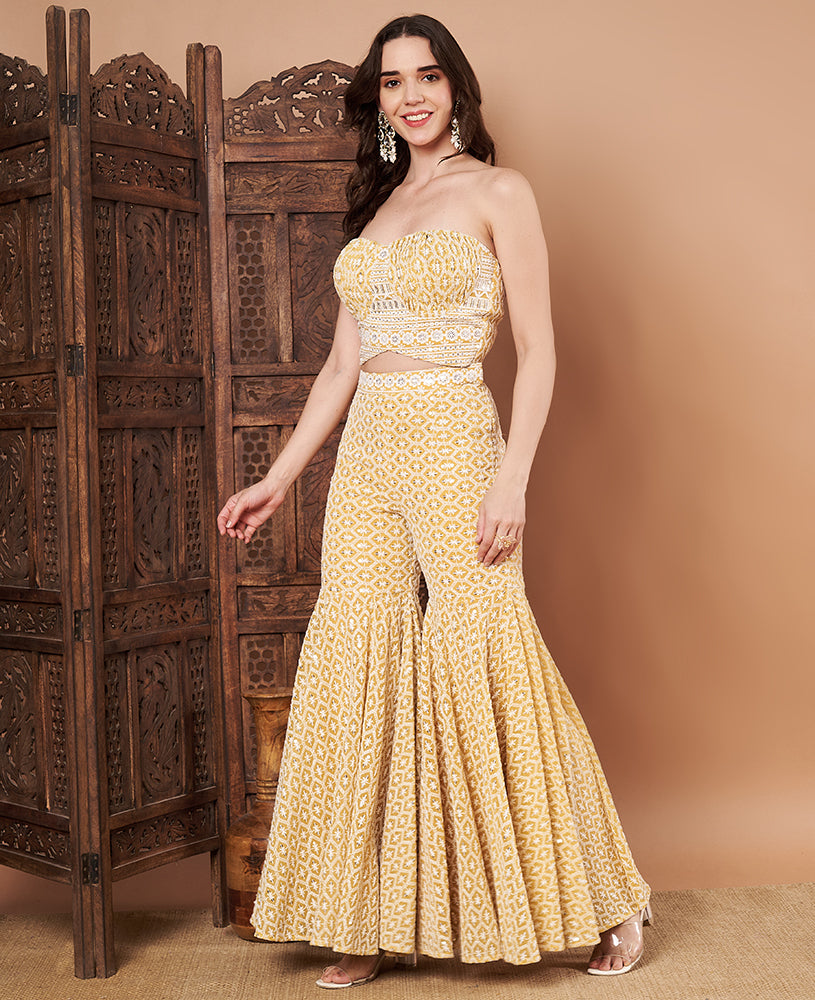 Yellow Chandani Cordset Sharara