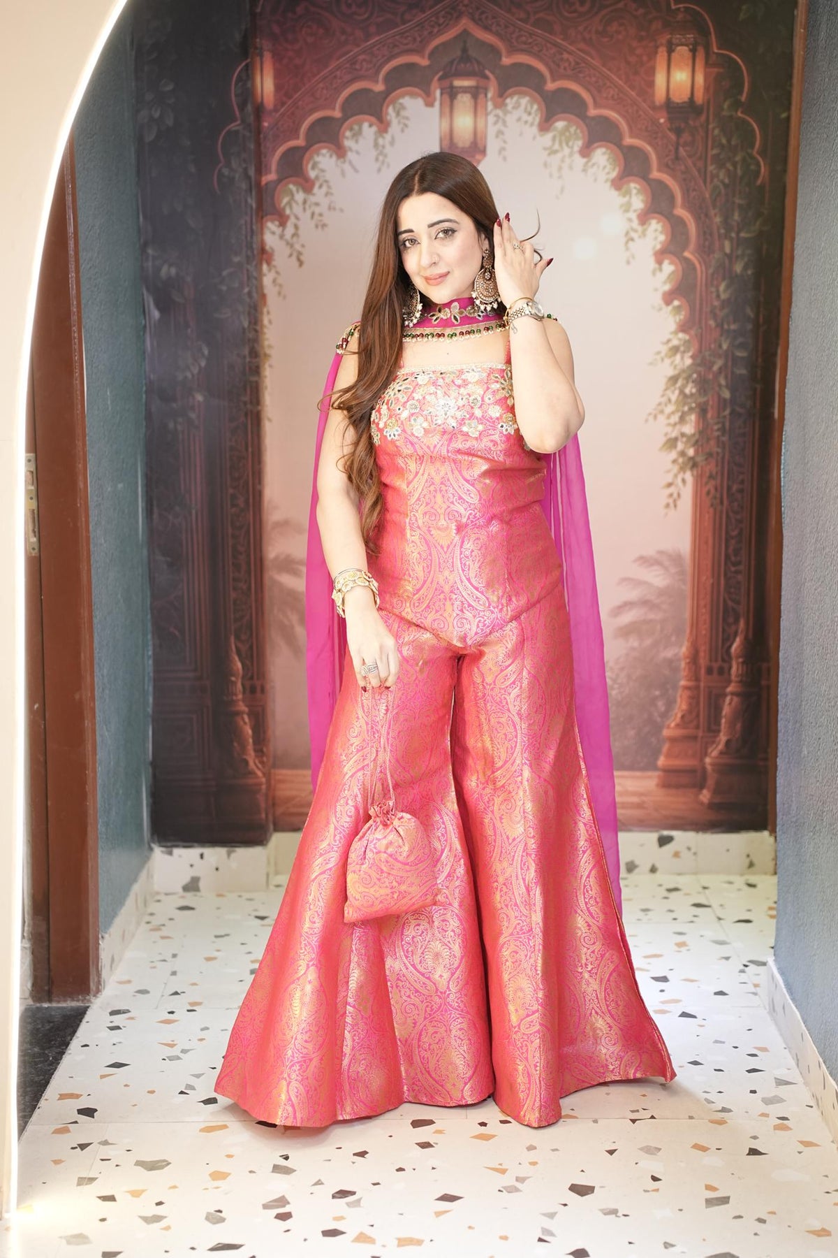Gulabi Zari Brocade Corset Set