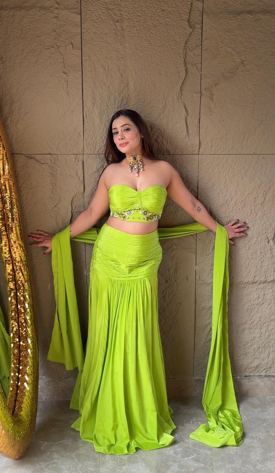 Ceremonial Bloom Cordset with Dupatta