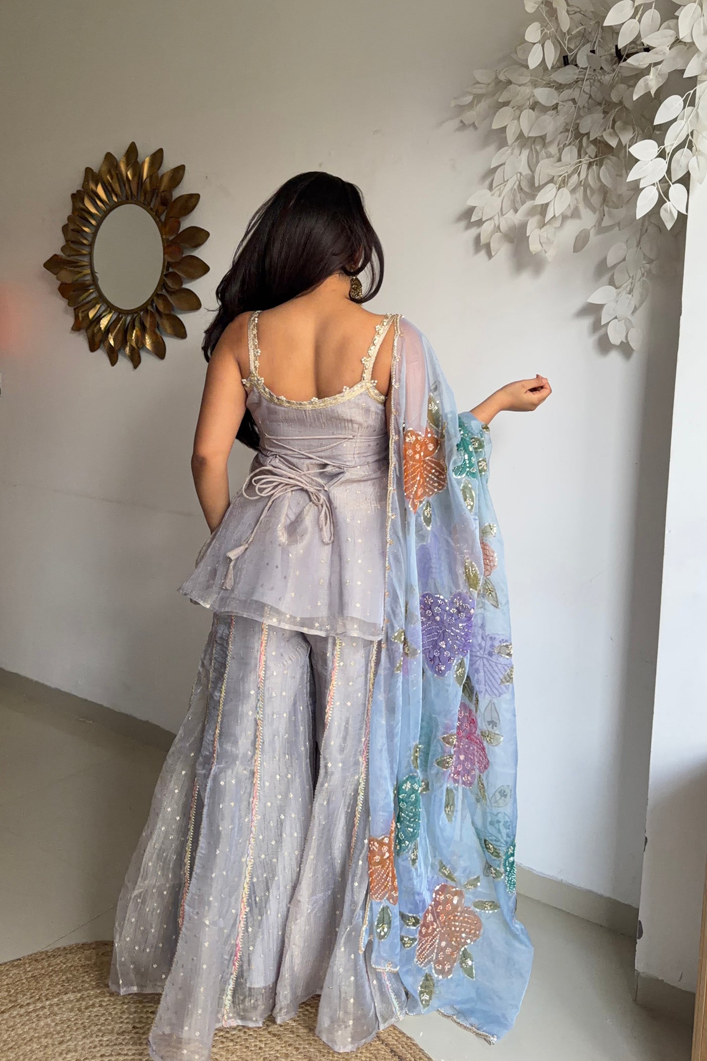 Phool Baadal Organza Palazzo Set