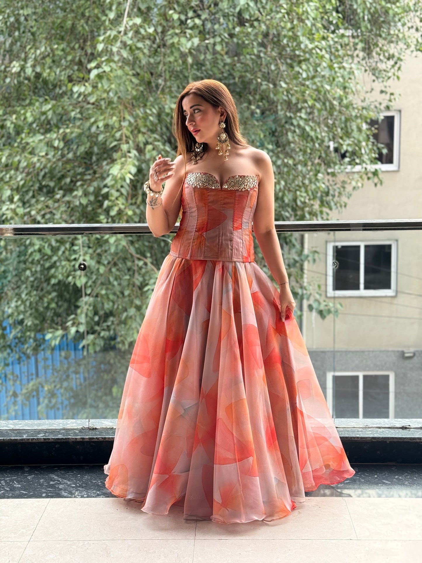 Floral Corset With Sequence