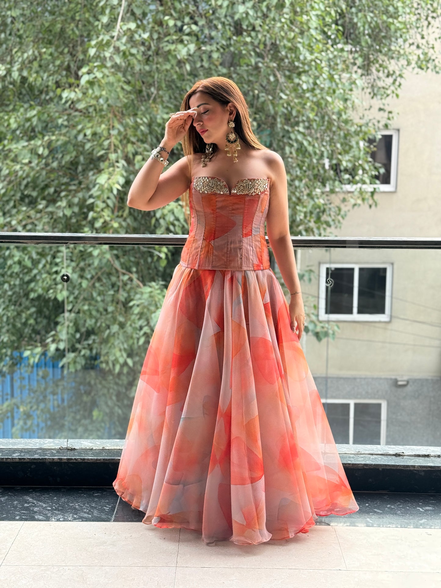 Floral Corset With Sequence