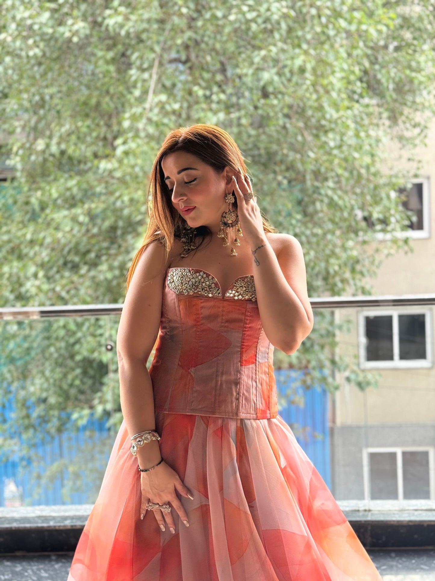Floral Corset With Sequence