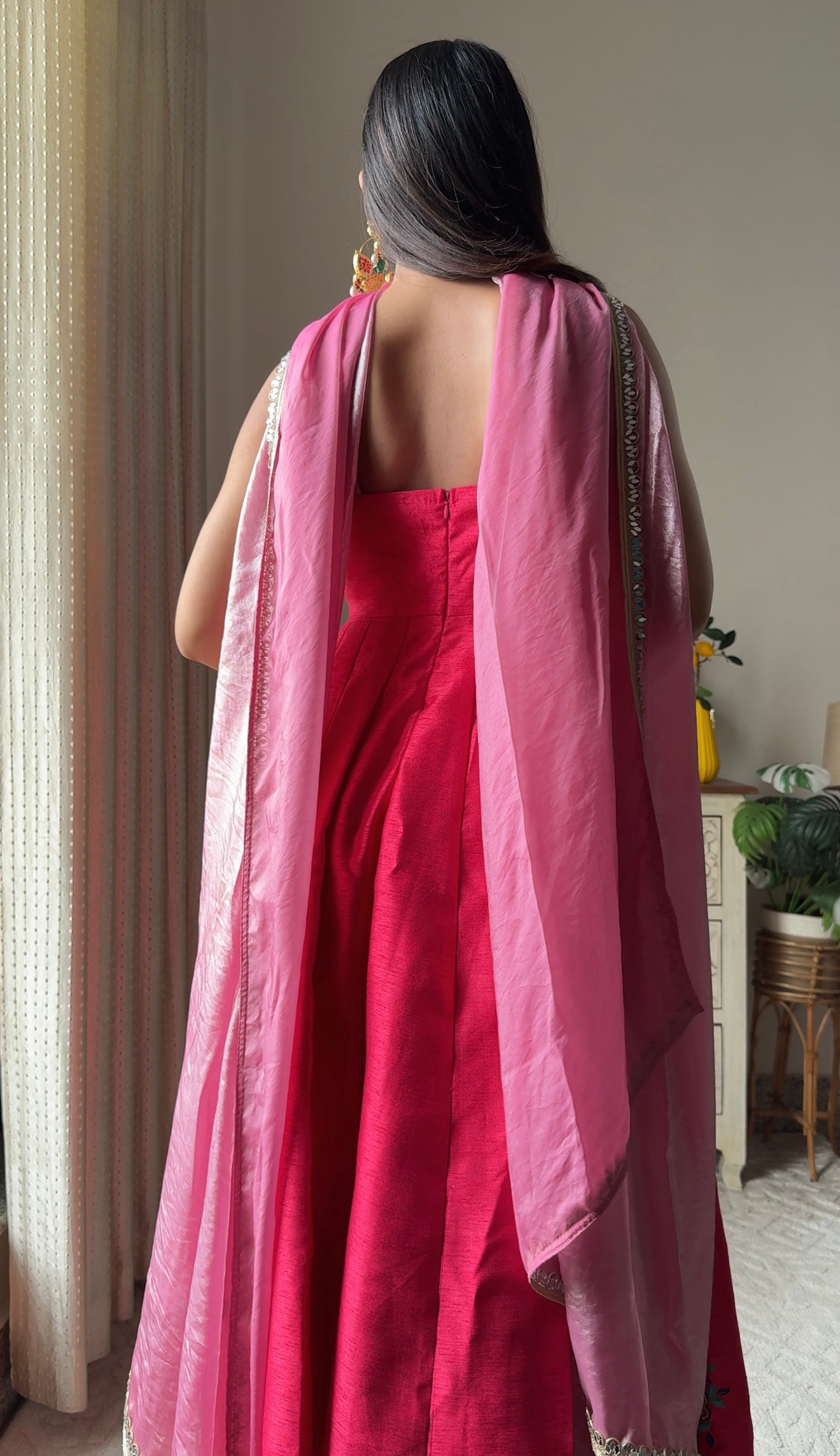 Orchid Flower Anarkali