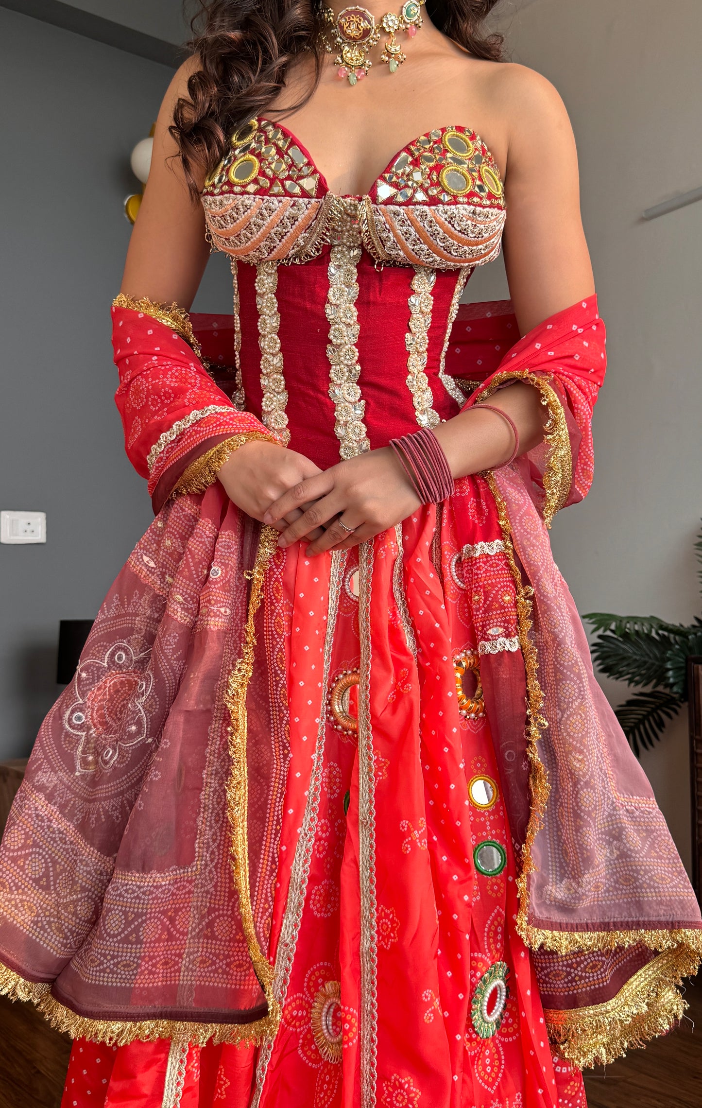 Blossom Bhandani Corset Lehanga with Dupatta