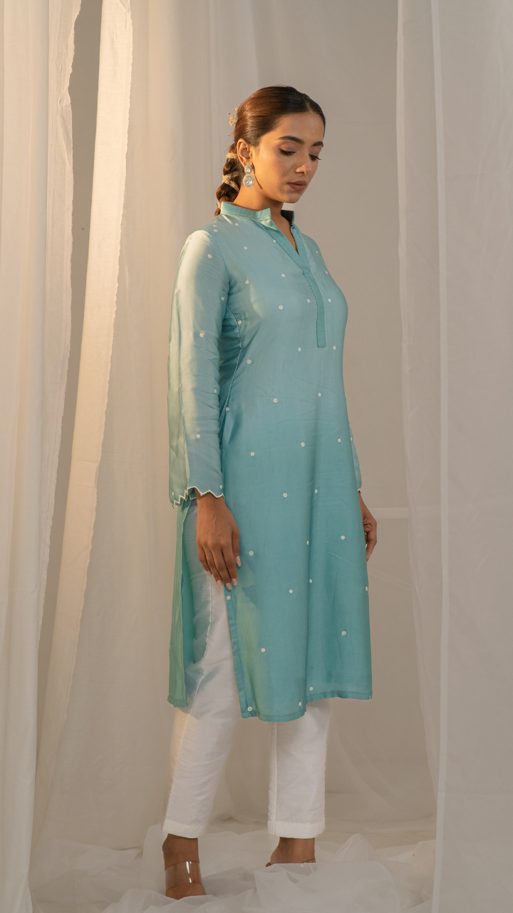 Cotton Modal Satin Varyali Elegant Kurta and Pant Set