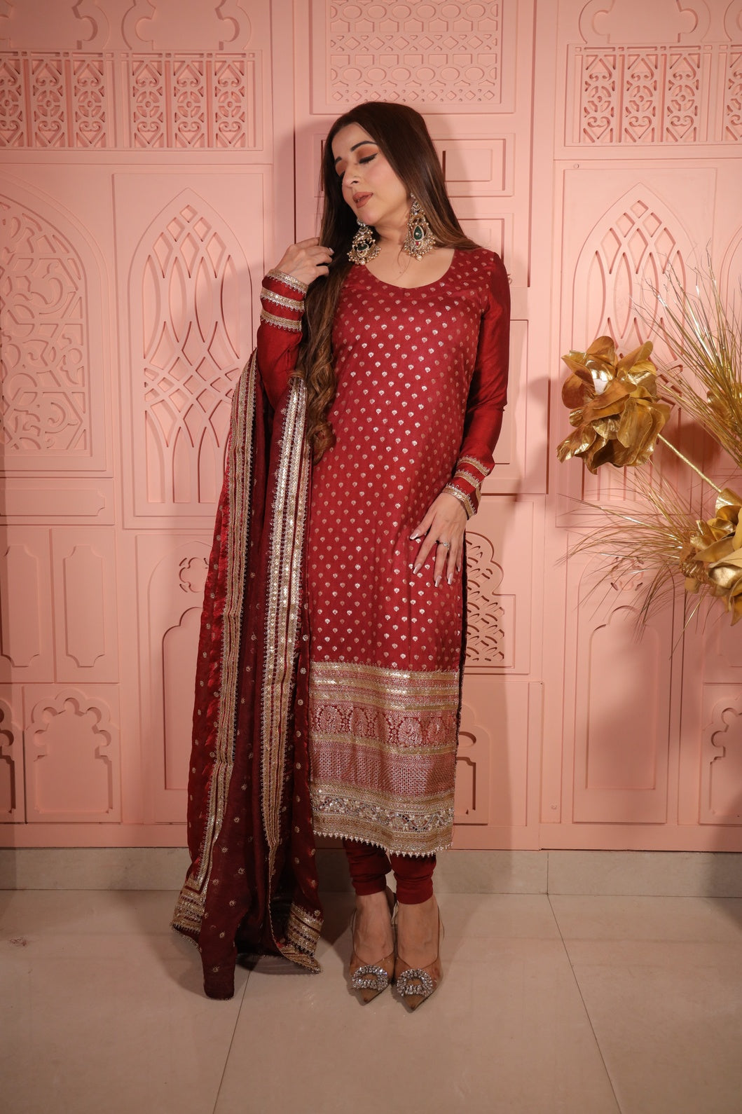 Holly Rose Silk Kurta with Dupatta
