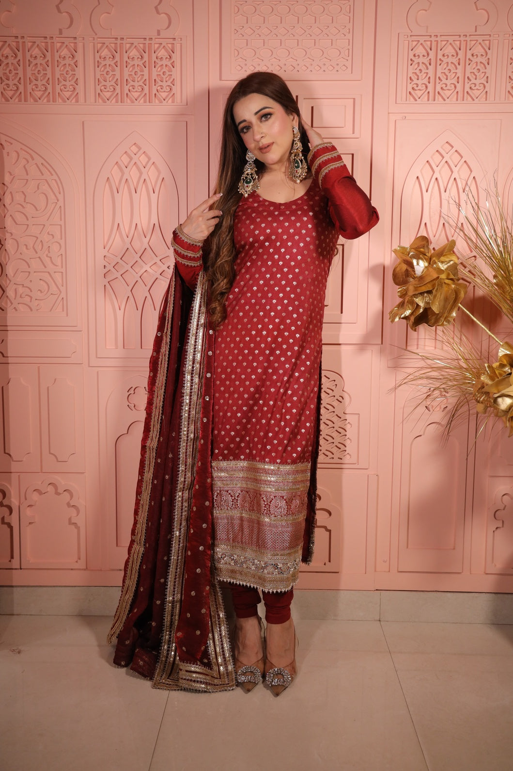 Holly Rose Silk Kurta with Dupatta