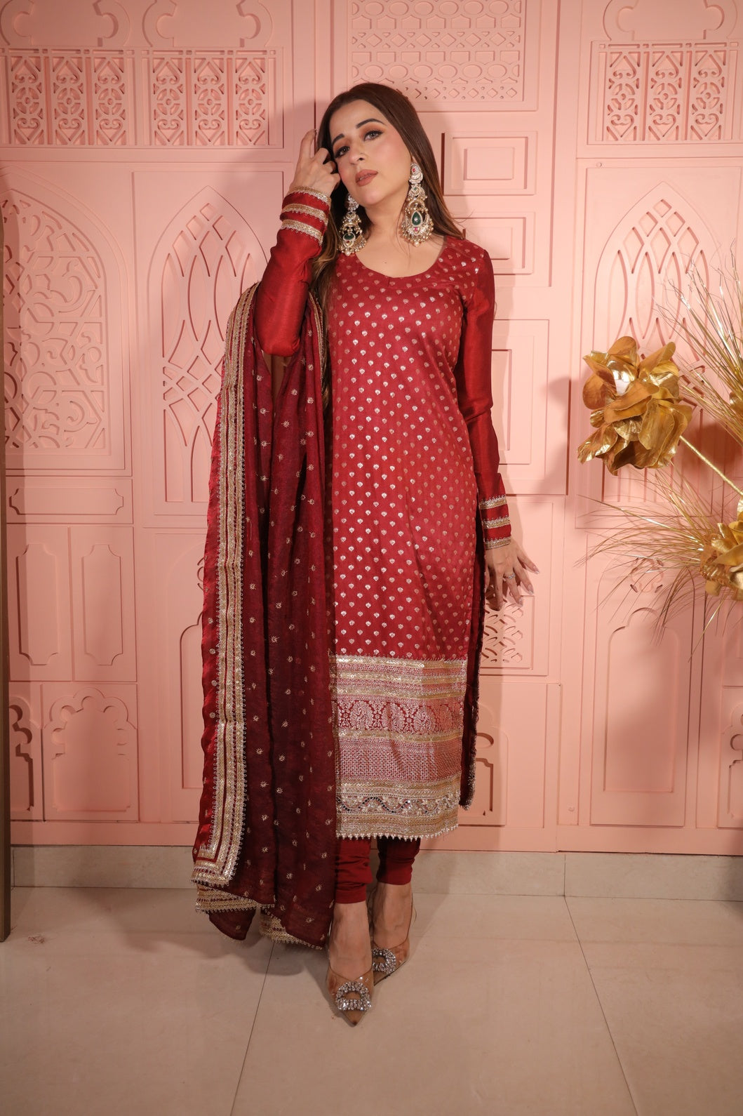 Holly Rose Silk Kurta with Dupatta