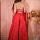 Lust Red kurta Plazzo Dupatta