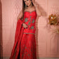 Lust Red kurta Plazzo Dupatta