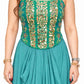 Morpankh Teal Corset Drape Skirt Set