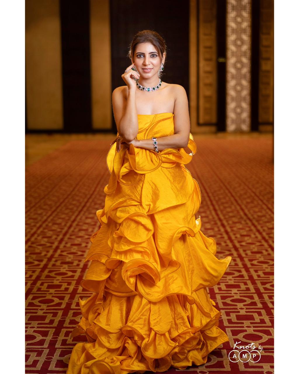 Saffron Ruffle Gown