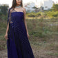 Blue Georgette Gown with Tassels Cape