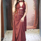Wine Whimsy Draped Skirt Set
