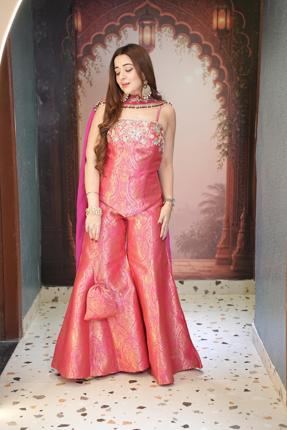 Gulabi Zari Brocade Corset Set