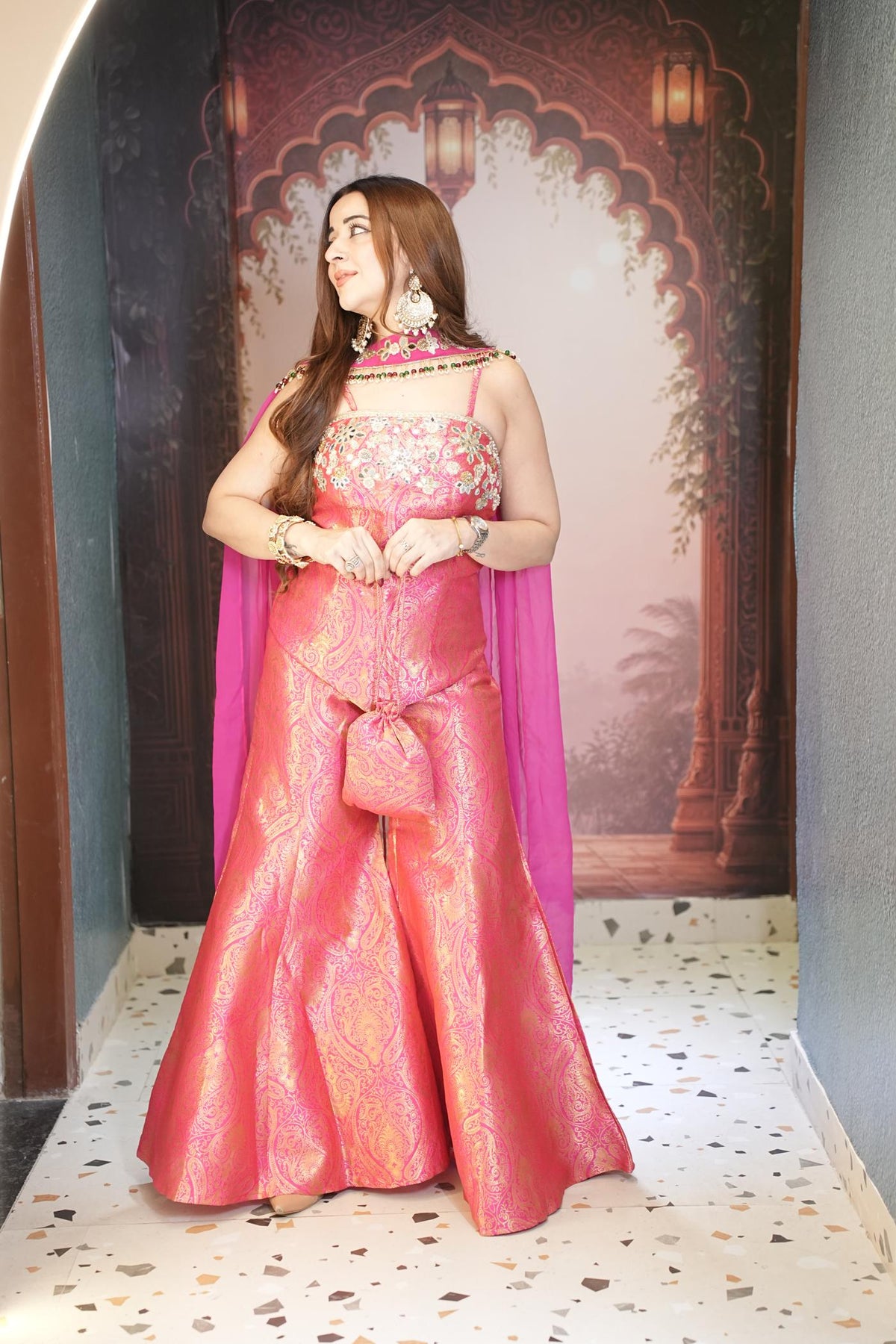 Gulabi Zari Brocade Corset Set