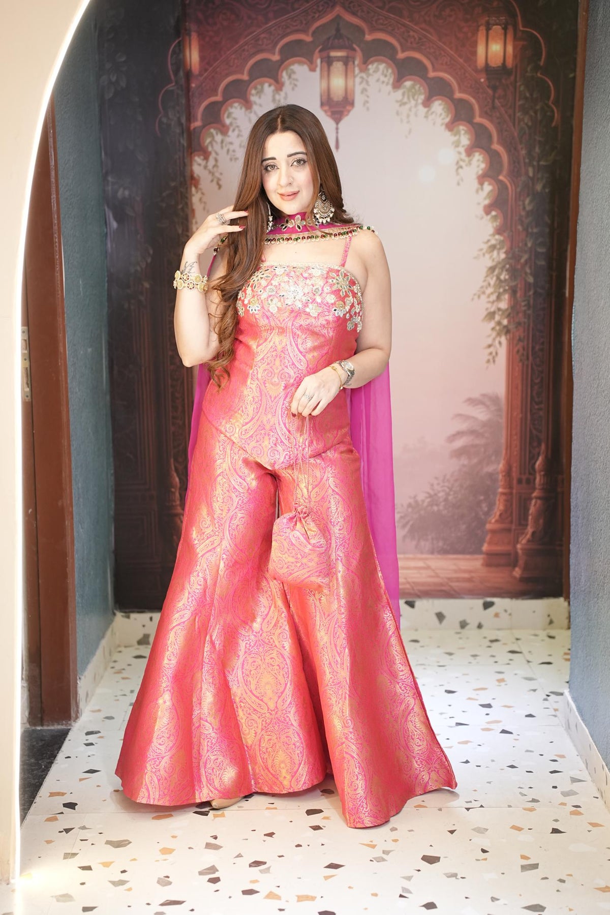 Gulabi Zari Brocade Corset Set
