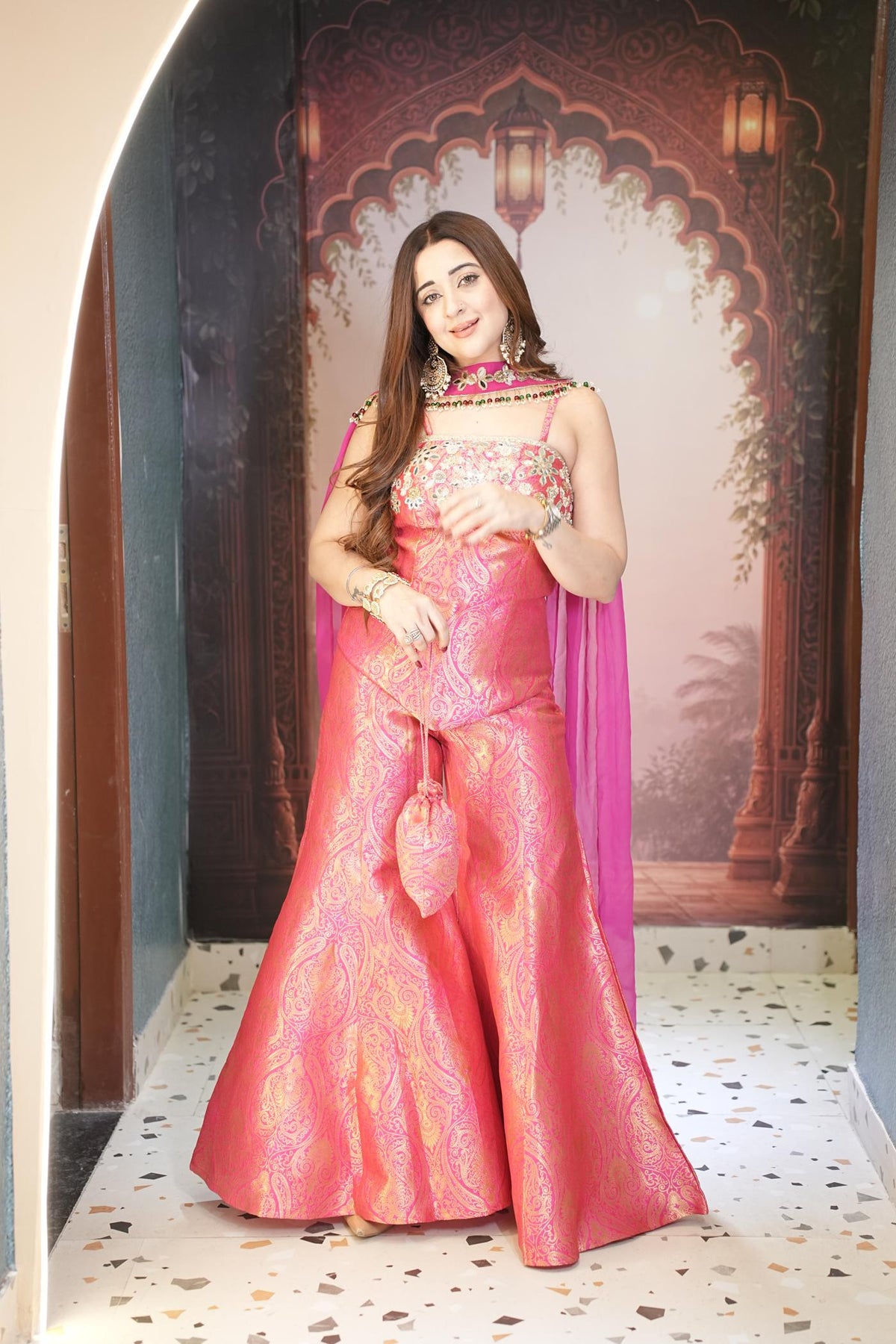 Gulabi Zari Brocade Corset Set