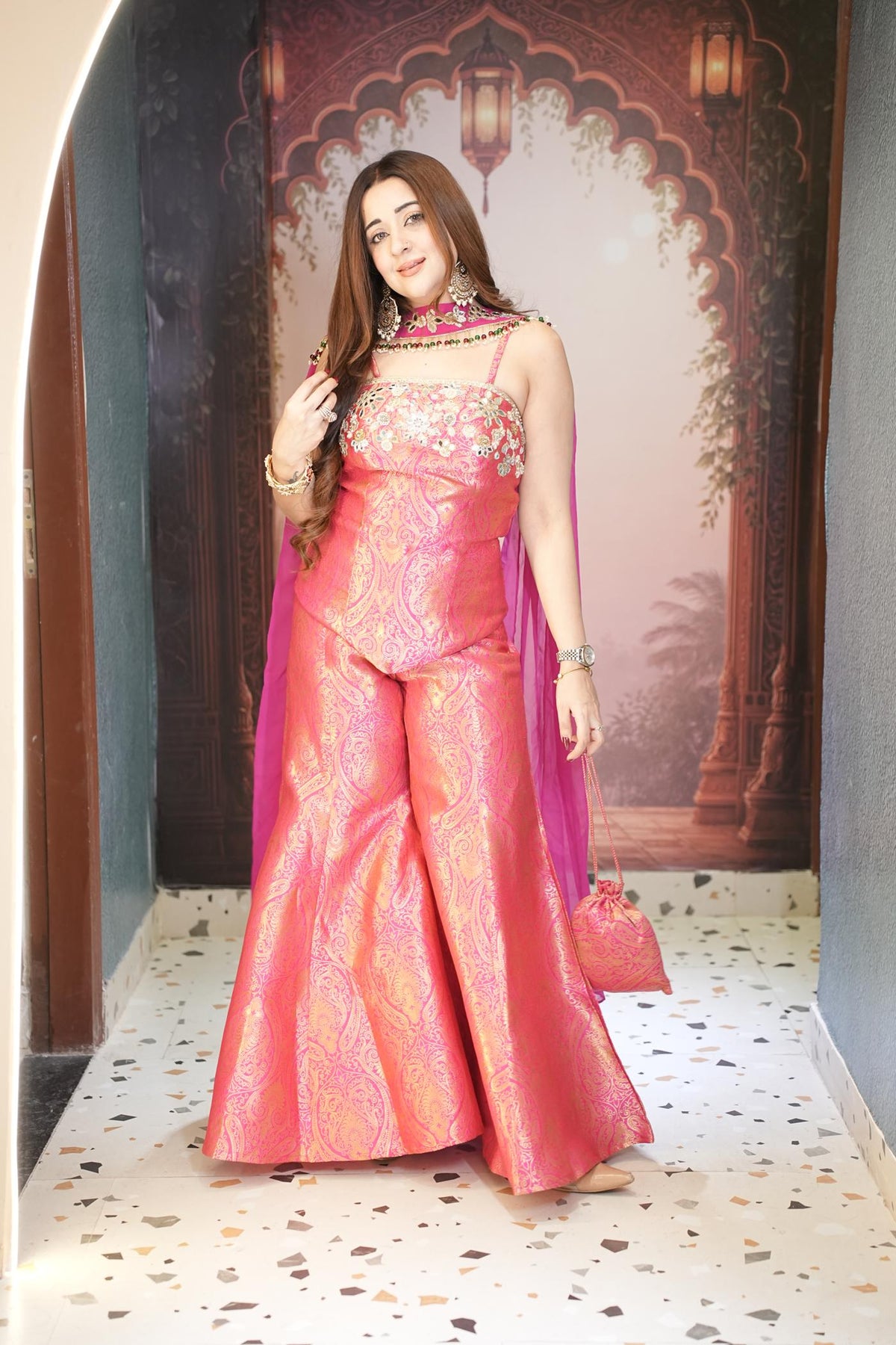 Gulabi Zari Brocade Corset Set
