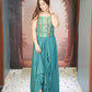 Morpankh Teal Corset Drape Skirt Set
