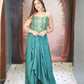 Morpankh Teal Corset Drape Skirt Set