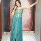 Morpankh Teal Corset Drape Skirt Set