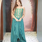 Morpankh Teal Corset Drape Skirt Set