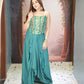 Morpankh Teal Corset Drape Skirt Set