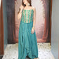 Morpankh Teal Corset Drape Skirt Set
