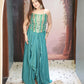 Morpankh Teal Corset Drape Skirt Set