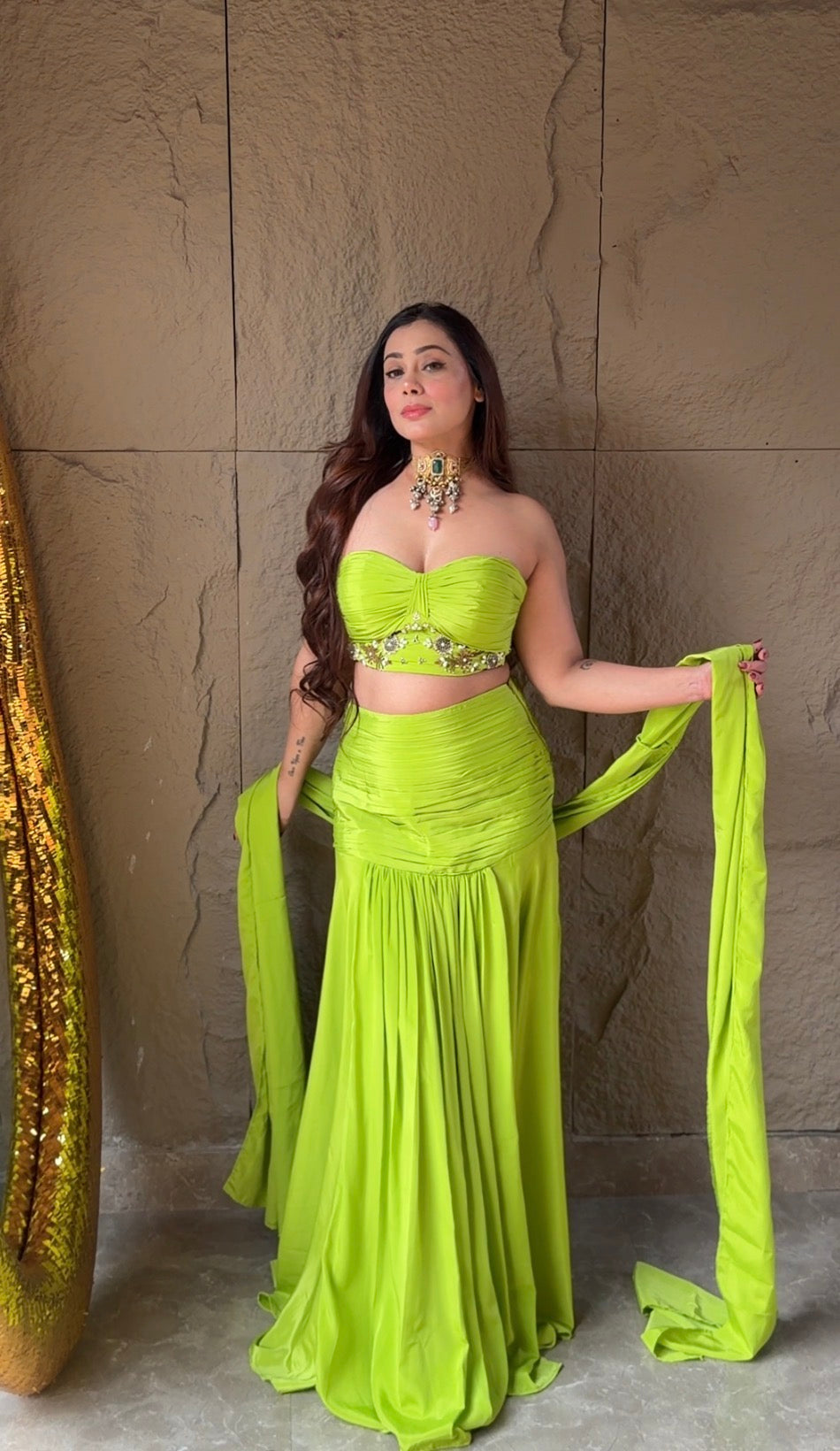 Ceremonial Bloom Cordset with Dupatta