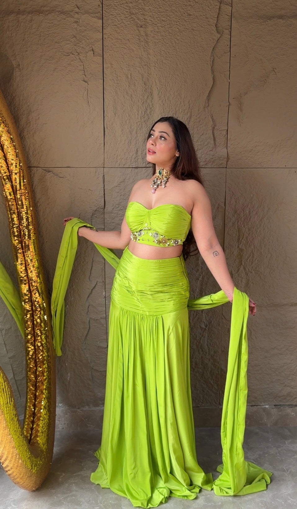 Ceremonial Bloom Cordset with Dupatta