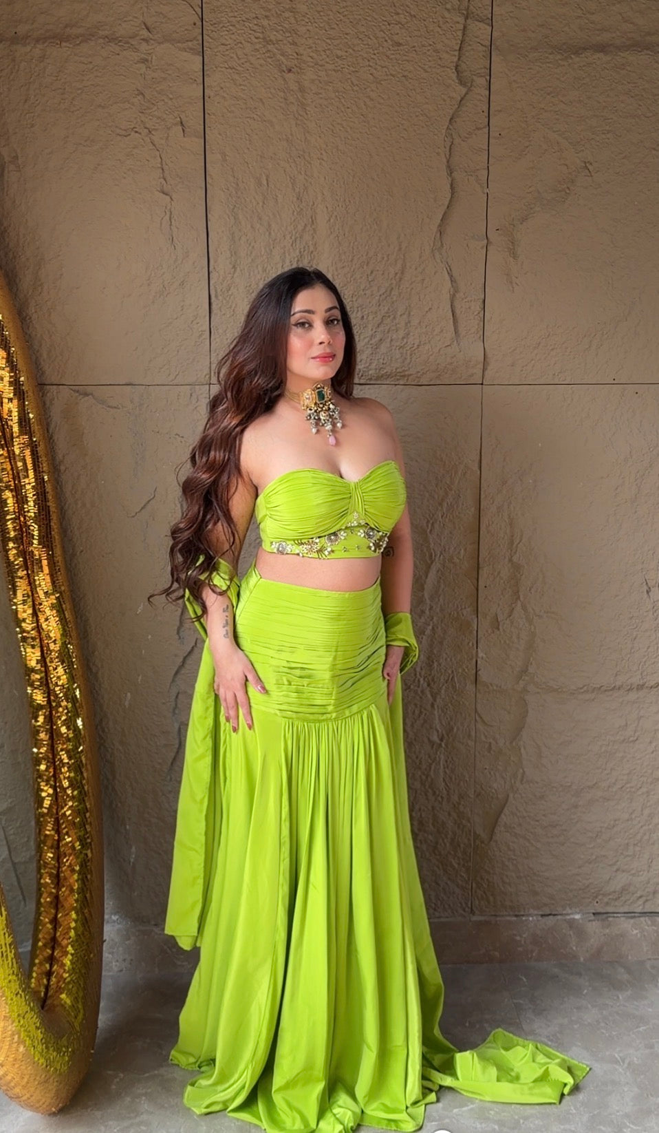 Ceremonial Bloom Cordset with Dupatta