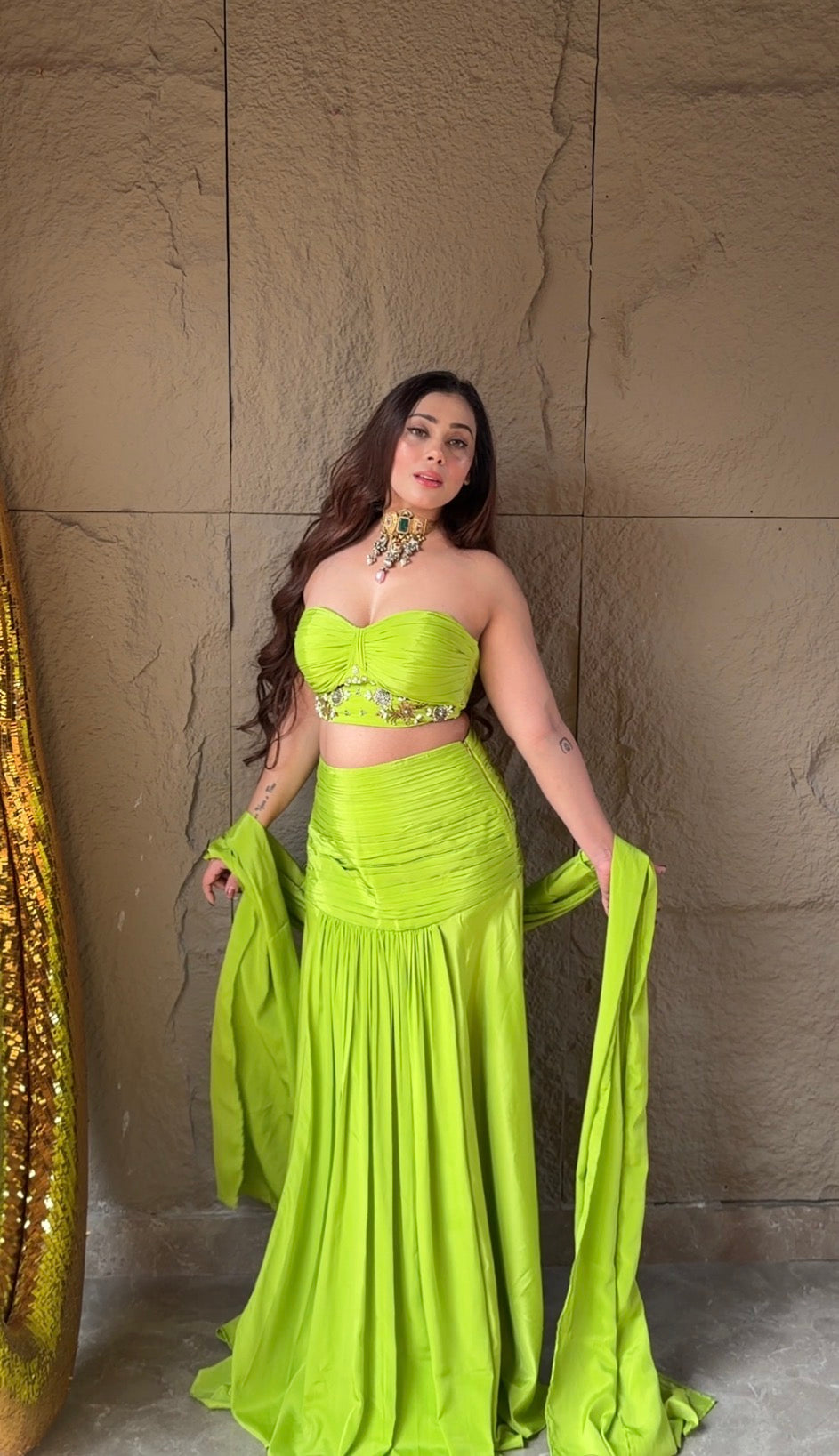 Ceremonial Bloom Cordset with Dupatta