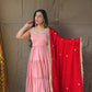 Peach Rose Petals Anarkali