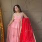 Peach Rose Petals Anarkali