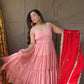 Peach Rose Petals Anarkali