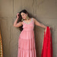 Peach Rose Petals Anarkali