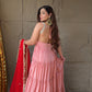 Peach Rose Petals Anarkali