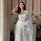 Moti White kurta Plazo with Dupatta