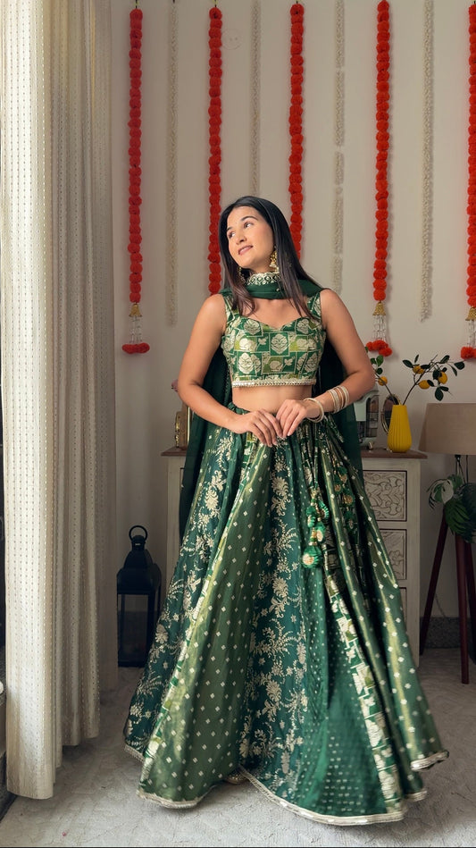 Pistachio Basil Lehanga