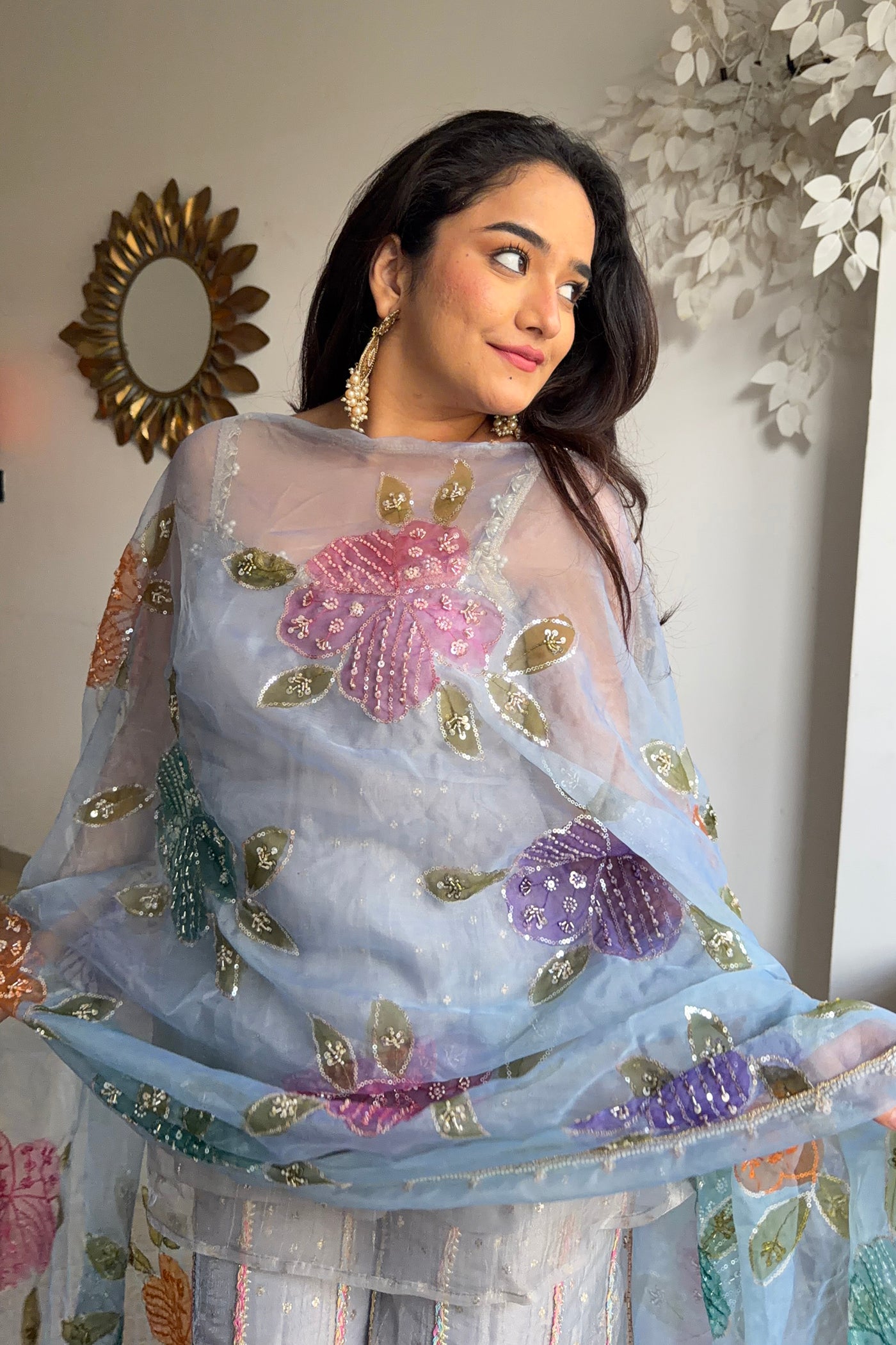 Phool Baadal Organza Palazzo Set