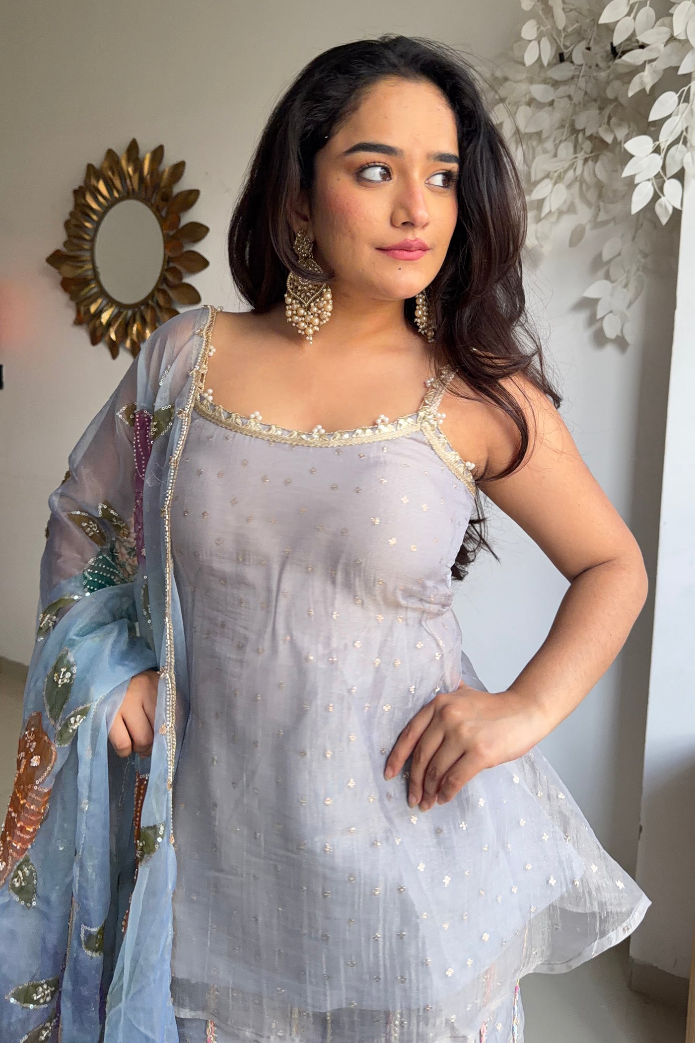 Phool Baadal Organza Palazzo Set