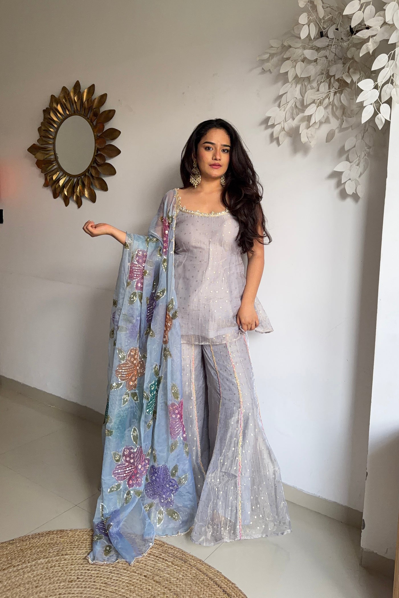 Phool Baadal Organza Palazzo Set