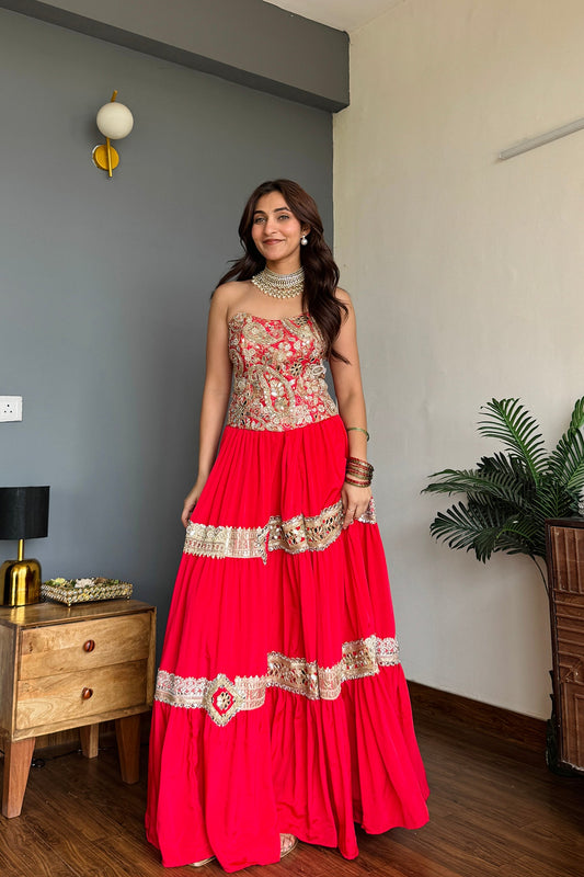 KumkumMeher Corset Lehanga Set