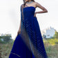 Blue Georgette Gown with Tassels Cape
