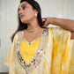 Yellow Batik Kaftan Kurta Set