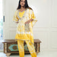 Yellow Batik Kaftan Kurta Set