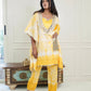 Yellow Batik Kaftan Kurta Set